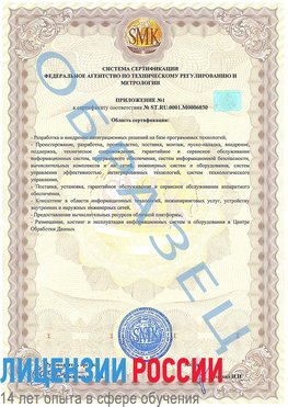 Образец сертификата соответствия (приложение) Орск Сертификат ISO 27001